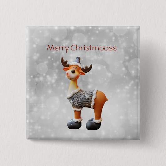 Merry Christmoose mit einem Hut Button (Vorderseite)