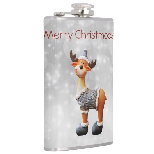 Merry Christmoose mit einem Hut Flachmann (Rechts)