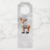 Merry Christmoose mit einem Hut Flaschenanhänger (Rückseite)