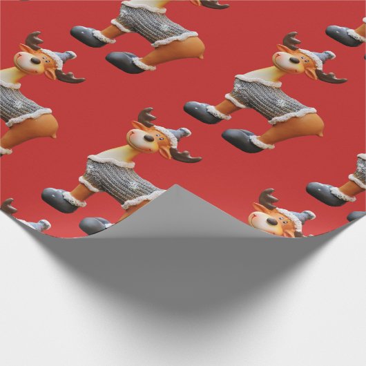 Merry Christmoose mit einem Hut Geschenkpapier (Ecke)