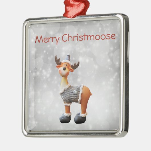 Merry Christmoose mit einem Hut Ornament Aus Metall (Links)