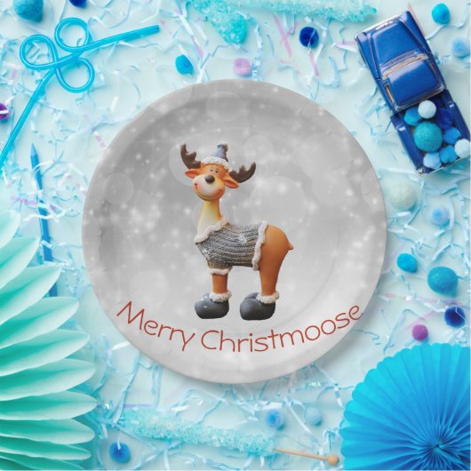 Merry Christmoose mit einem Hut Pappteller (Party)