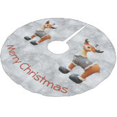 Merry Christmoose mit einem Hut Polyester Weihnachtsbaumdecke (Schrägansicht)