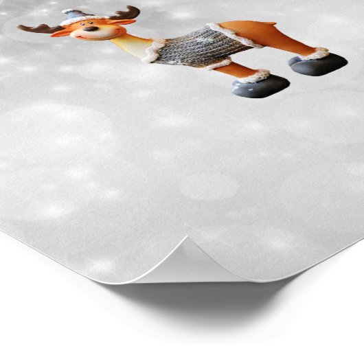 Merry Christmoose mit einem Hut Poster (Ecke)