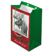 Merry Christmoose Mittlere Geschenktüte (Vorderseite Schrägansicht)