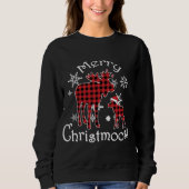 Merry Christmoose Moose Buffalo Red Kariert Christ Sweatshirt (Vorderseite)