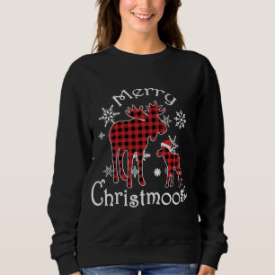 Merry Christmoose Moose Buffalo Red Kariert Christ Sweatshirt