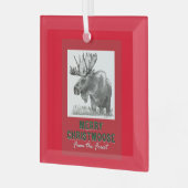 Merry Christmoose Ornament Aus Glas (Vorderseite links)