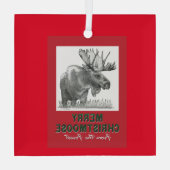 Merry Christmoose Ornament Aus Glas (Rückseite)