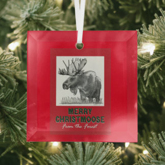 Merry Christmoose Ornament Aus Glas