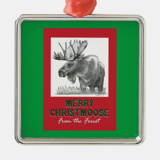 Merry Christmoose Ornament Aus Metall