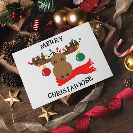 Merry Christmoose Personalisierte Weihnachtskarte Feiertagskarte