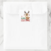 Merry Christmoose Quadratischer Aufkleber (Tasche)