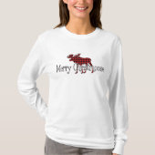 Merry Christmoose Red, Black Buffalo Kariert T-Shirt (Vorderseite)