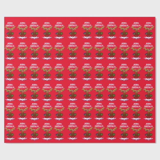 "Merry Christmoose" Santa Elose Wrapping Paper Geschenkpapier (Flach)