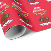 "Merry Christmoose" Santa Elose Wrapping Paper Geschenkpapier (Rolleneckpunkt)