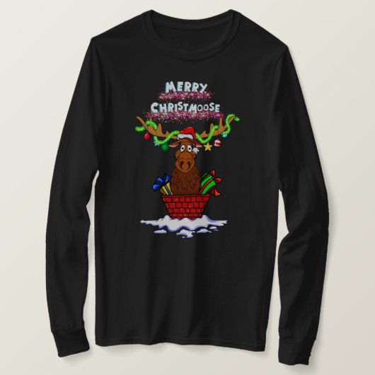 "Merry Christmoose" Santa Moose T - Shirt (Design vorne)