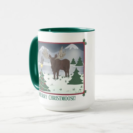 Merry Christmoose! Tasse (Vorderseite Links)