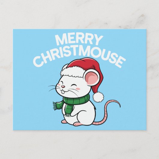Merry Christmouse Feiertagspostkarte (Vorderseite)