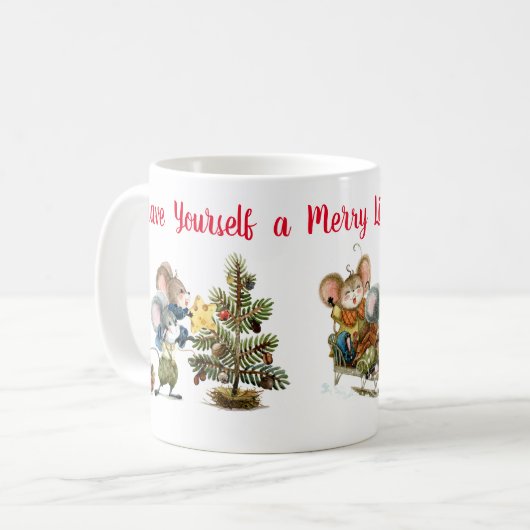 Merry Christmouse Kaffeetasse (Vorderseite Links)