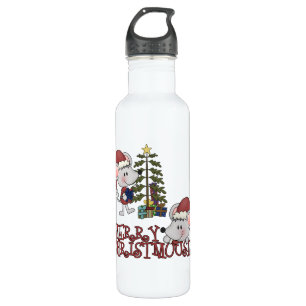 Merry Christmouse mit Baum Edelstahlflasche