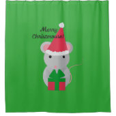 Merry Christmouse Niedlich WeihnachtsMaus Duschvorhang (Vorderseite)