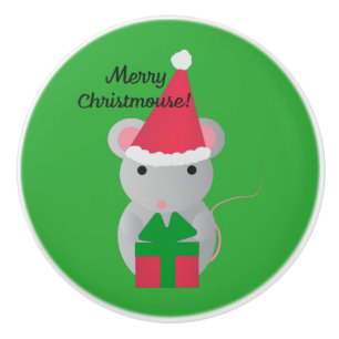 Merry Christmouse Niedlich WeihnachtsMaus Keramikknauf