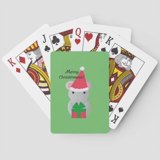 Merry Christmouse Niedlich WeihnachtsMaus Spielkarten (Rückseite)