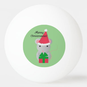Merry Christmouse Niedlich WeihnachtsMaus Tischtennisball