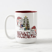 Merry Christmouse With Tree Zweifarbige Tasse (Links)