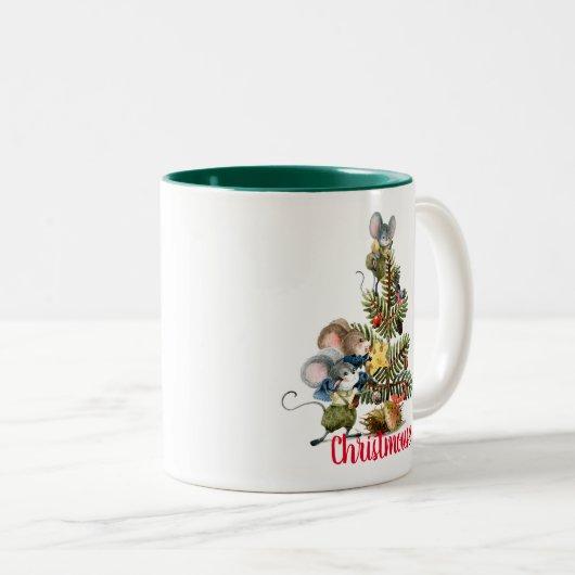 Merry Christmouse Zweifarbige Tasse (VorderseiteRechts)