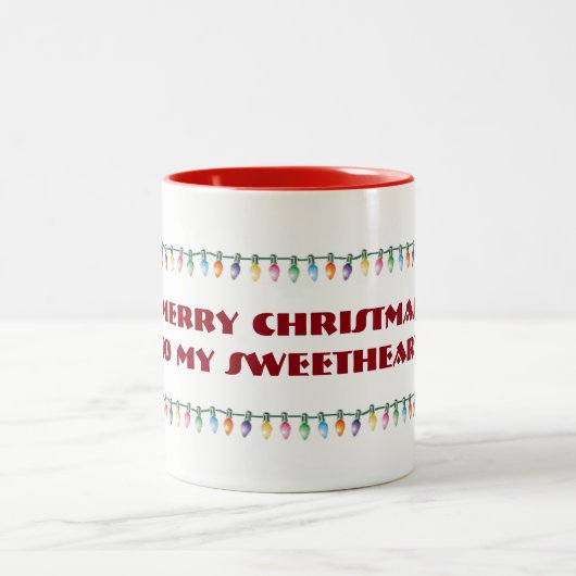 ***MERRY CHRISTMS SWEETHEART** MIT LIGHTS-TASSE ZWEIFARBIGE TASSE (Mittel)