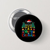 Merry Christmukkah Hanukkah Christmas Tree Xmas Fa Button (Vorne & Hinten)