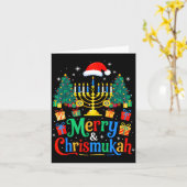 Merry Christmukkah Hanukkah Christmas Tree Xmas Fa Karte (Gelbe Blume)