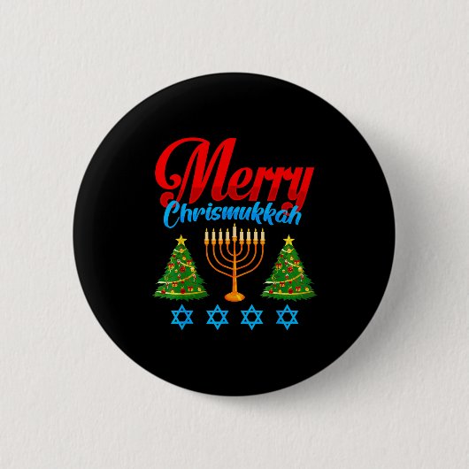 Merry Christmukkah Jewish Xmas Christmas Hanukkah Button (Vorderseite)