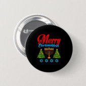 Merry Christmukkah Jewish Xmas Christmas Hanukkah Button (Vorne & Hinten)