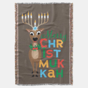Merry Christmukkah Reindeer Decke