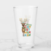 Merry Christmukkah Reindeer Glas (Vorderseite)