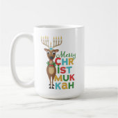 Merry Christmukkah Reindeer Kaffeetasse (Links)