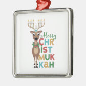 Merry Christmukkah Reindeer Ornament Aus Metall (Links)