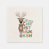 Merry Christmukkah Reindeer Serviette (Vorderseite)