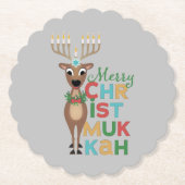 Merry Christmukkah Reindeer Untersetzer (Vorderseite)