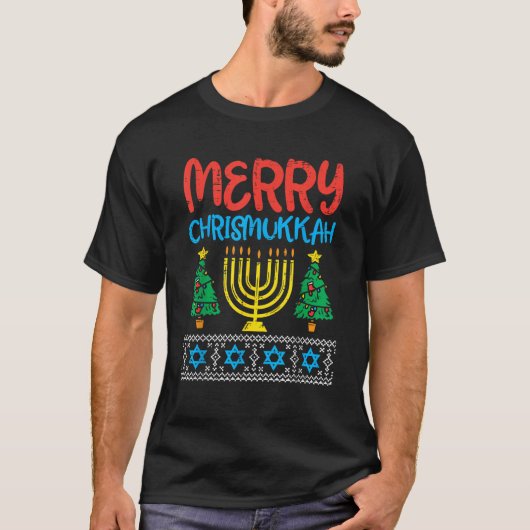Merry Christmukkah Ugly Jewish Xmas Christmas Hanu T-Shirt (Vorderseite)