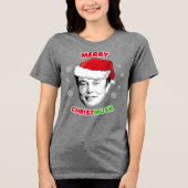 Merry Christmusk Keramik Ornament Tri-Blend Shirt (Vorderseite)