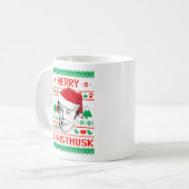 Merry Christmusk UGLY CHRISTMAS SWEATER Kaffeetasse (Vorderseite Links)