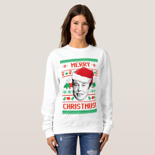 Merry Christmusk UGLY CHRISTMAS SWEATER Sweatshirt (Vorne ganz)
