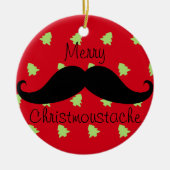 Merry Christmustache Ornament Round (Vorne)