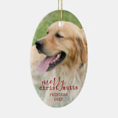 Merry ChristMUTTS Personalisierter Haustier Hund F Keramik Ornament (Rechts)