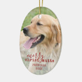 Merry ChristMUTTS Personalisierter Haustier Hund F Keramik Ornament (Links)