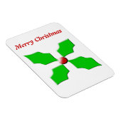 Merry Christrmas Holly Customizable Premium Magnet (Rechte Seite)